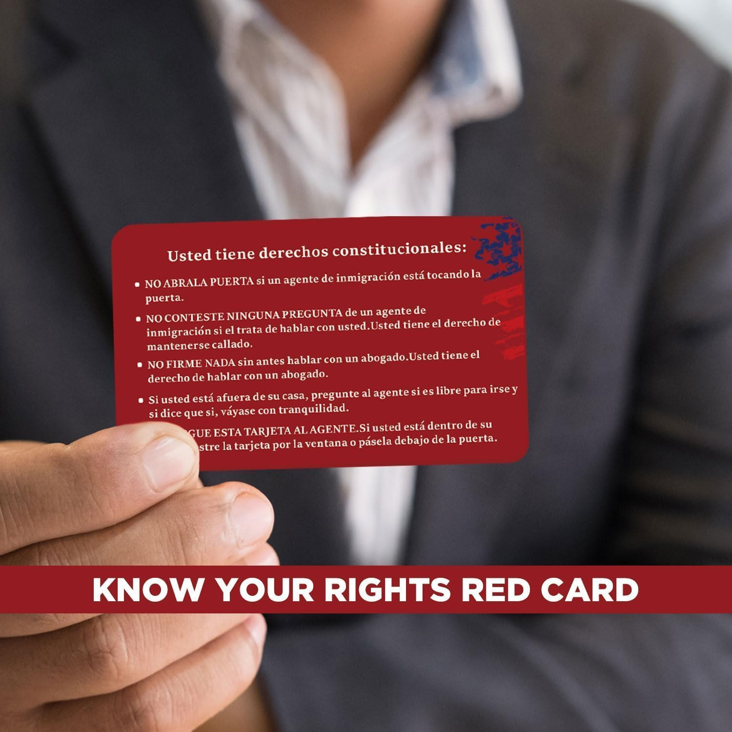 20-Pack Immigration Rights Red Cards – Bilingual Legal Reminder Cards