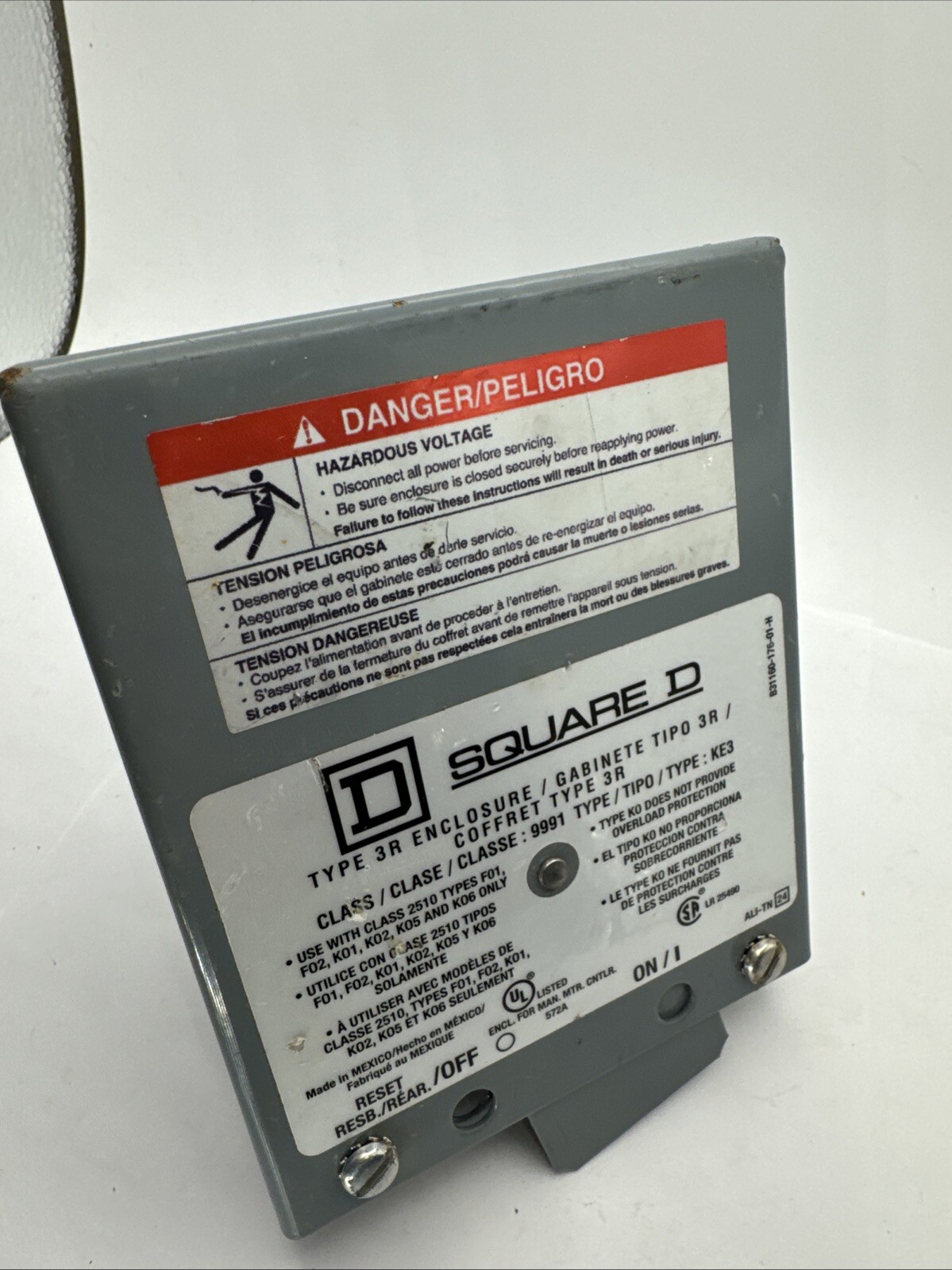 SQUARE D TYPE 3R ENCLOSURE 9991-KE3. New open box.
