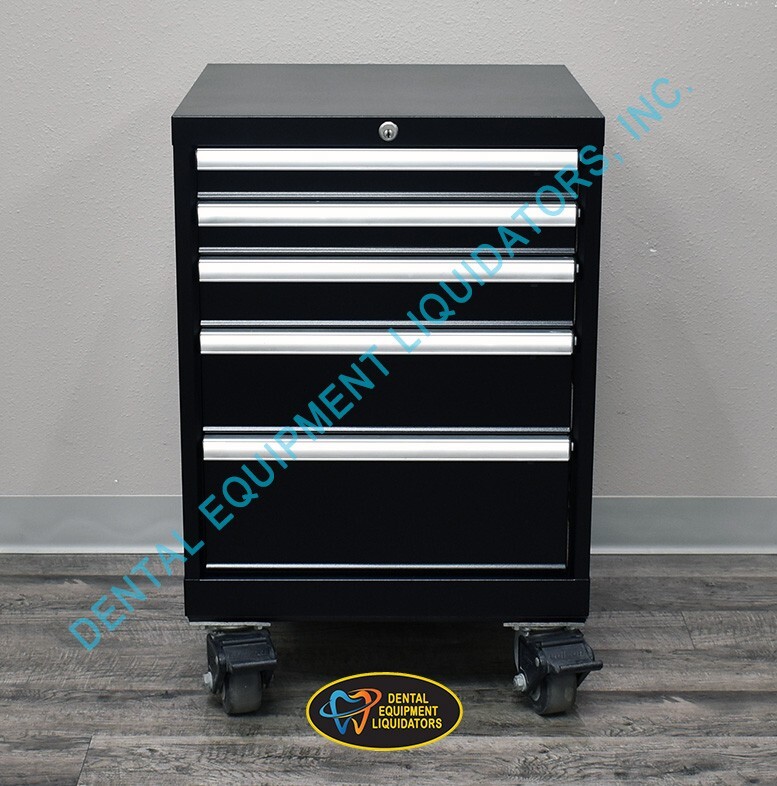 Lista 5 Drawer 22-1/2″W Black Steel Industrial Mobile Storage Cabinet