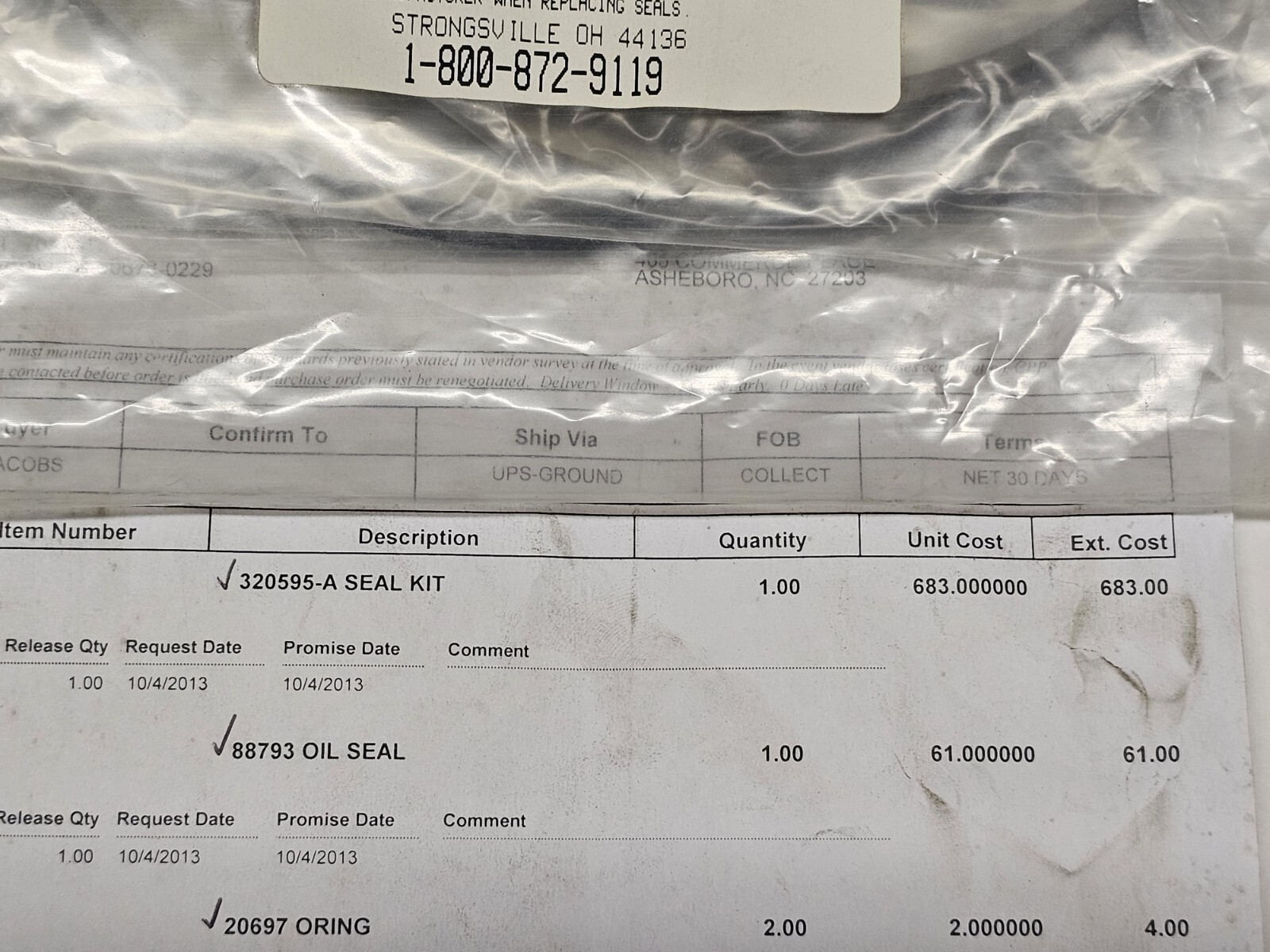 Van Dorn Demag 320595 Seal Kit