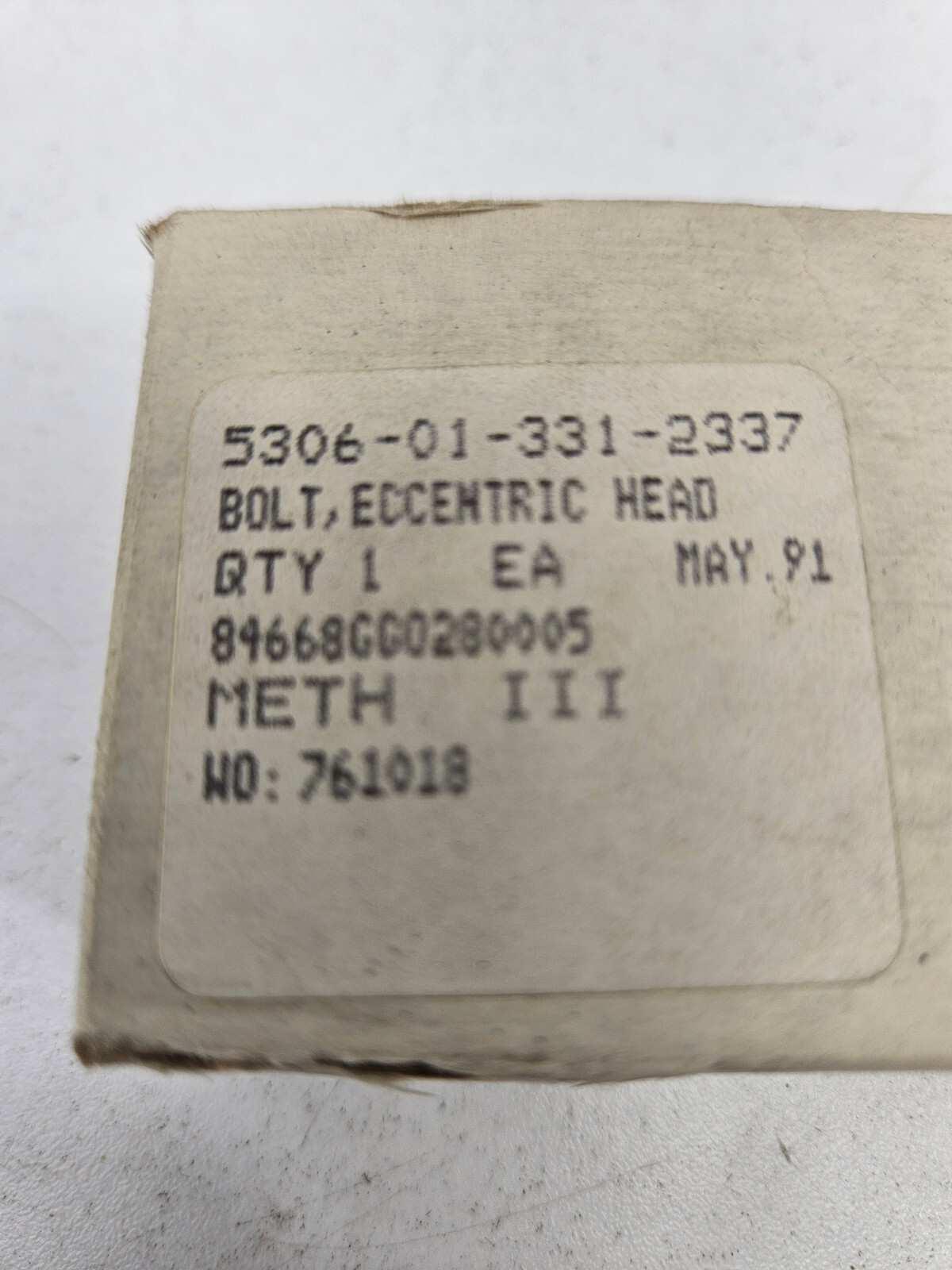 5306-01-331-2337 Eccentric Head Bolt 1268473-1 5306013312337