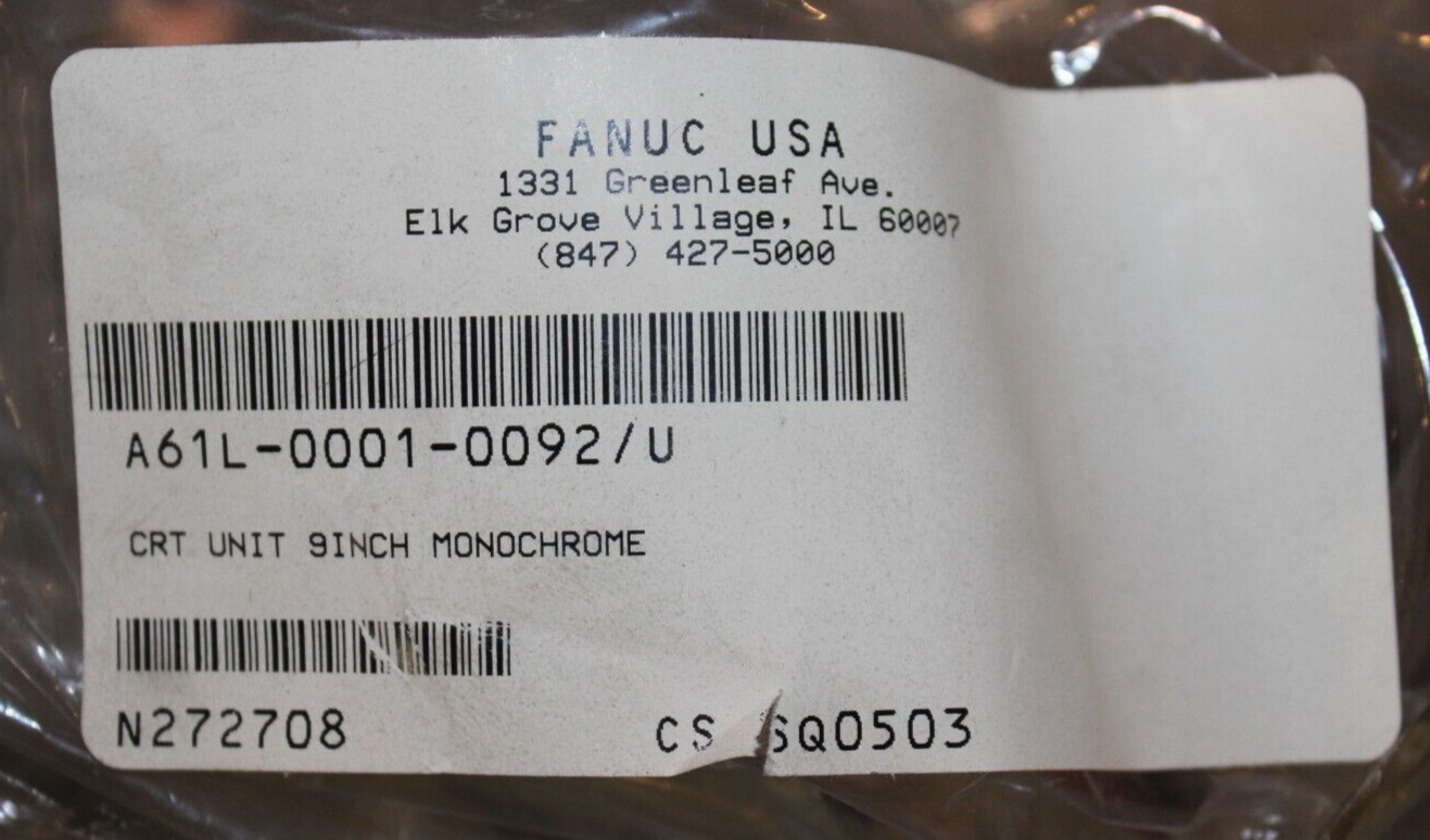 Totoku 9″ Monochrome CRT (Refurbished by Fanuc) A61L-0001-0092 /U MDT947B-1B