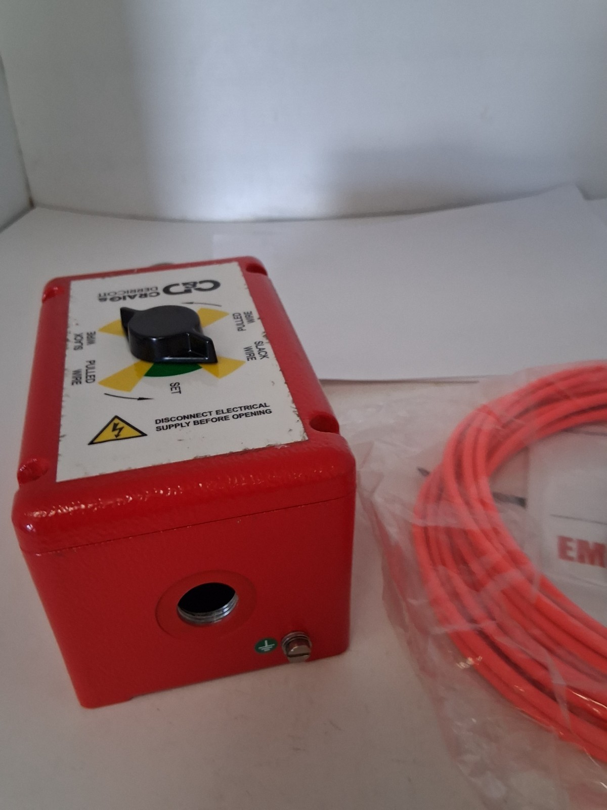 CRAIG & DERRICOTT GWN2 ROPE PULL SWITCH 214.5MM STRAIGHT 2NO/2NC W/CABLE NNB