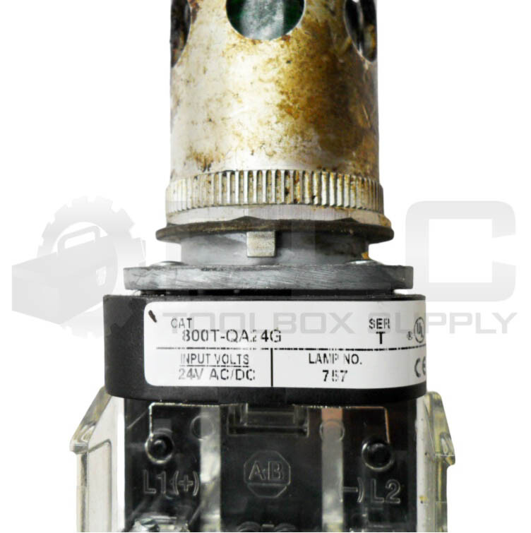 ALLEN BRADLEY 800T-QA24G /T PUSH BUTTON W/ GUARD W/ 800T-XA /D CONTACT BLOCK