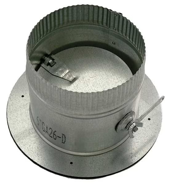 Greenseam Duct Collar w/Damper 8 in W, 6