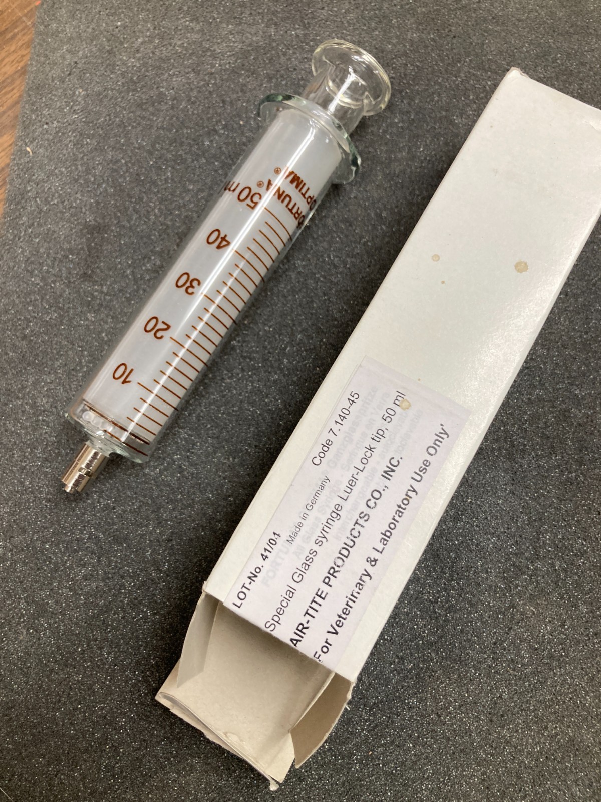 Fortuna Optima Syringe 50ML Glass Luer Lock Syringe Air Tite 7.140-45