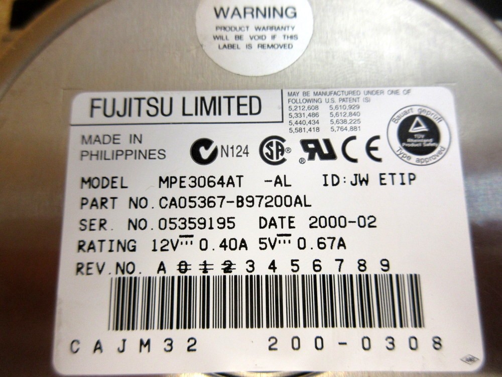 Fujitsu CA05367-B97200AL 3.5″ HDD MPE3064AT-AL
