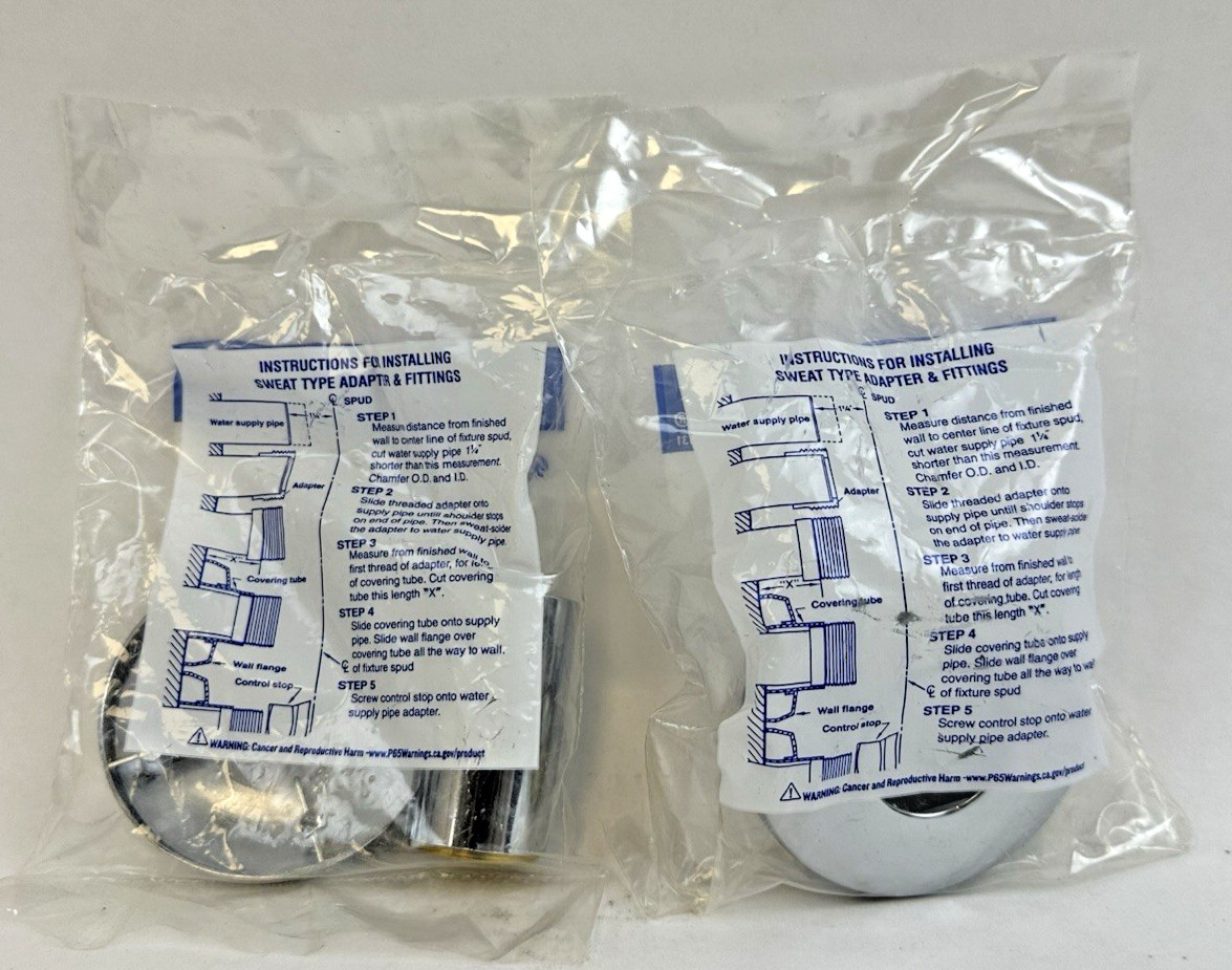 SLOAN H-636-AA SWEAT SOLDER KIT FOR 3/4” SUPPLY (URINAL) LOT OF 2