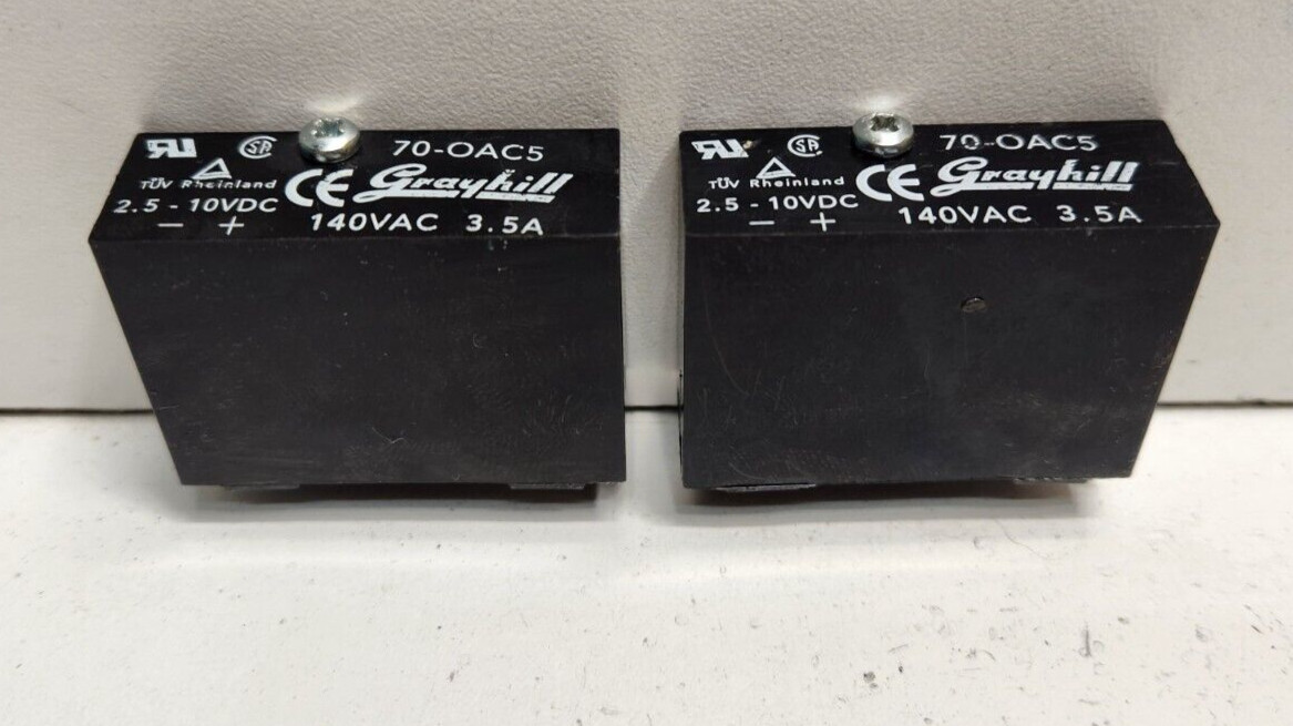 LOT OF 2 NEW NO BOX! GRAYHILL 140V 3.5A I/0 MODULE 70-OAC5