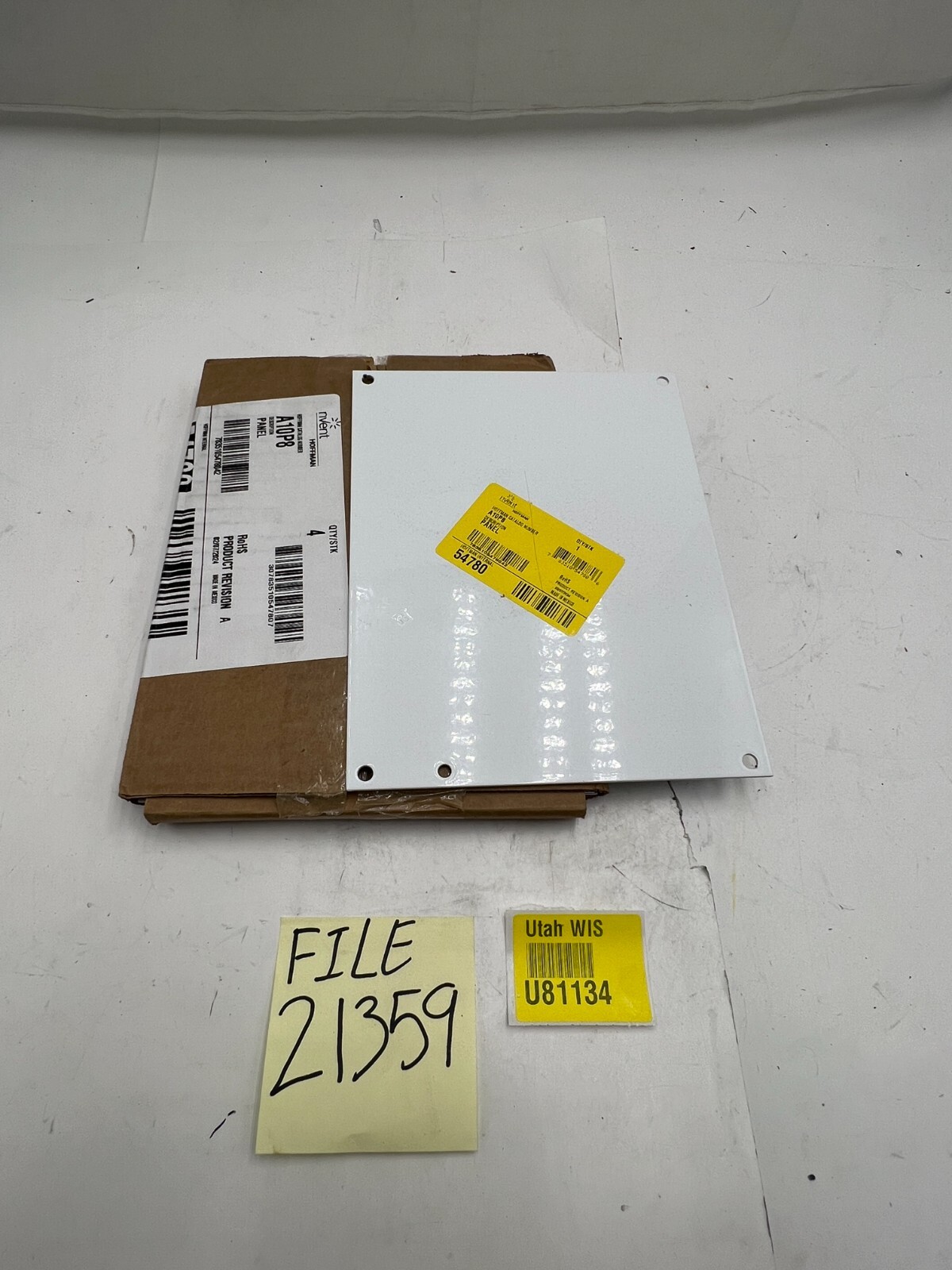 (Pack of 4) nVent Hoffman Panel for Junction Box Mild Steel White 10″ x 8″ A10P8