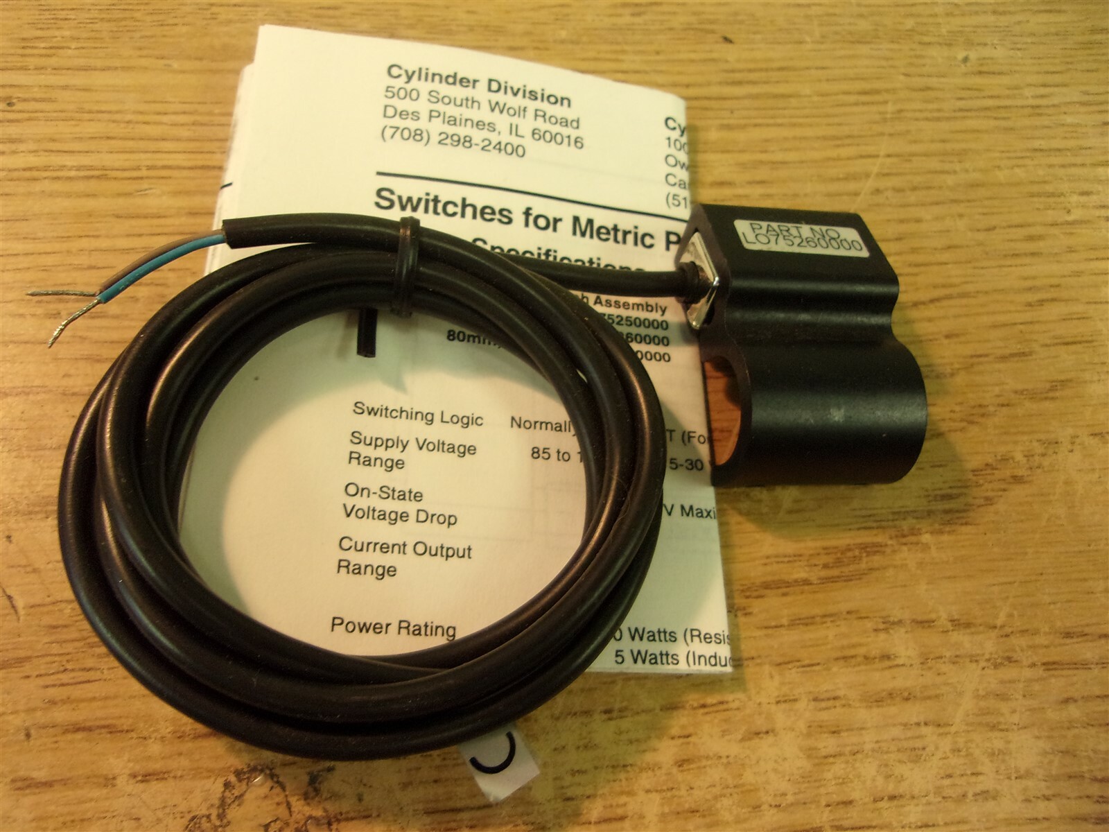 NEW Parker L075260000 Pneumatic Cylinder Reed Switch *FREE SHIPPING*