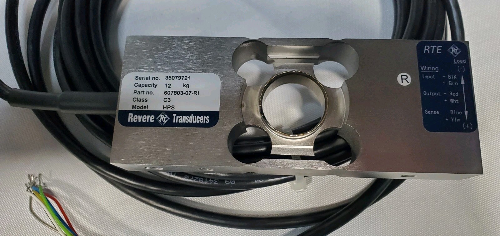 Revere Transducers HPS Load Cell 12kg C3 Single Point Scale Sensor 6-Wire