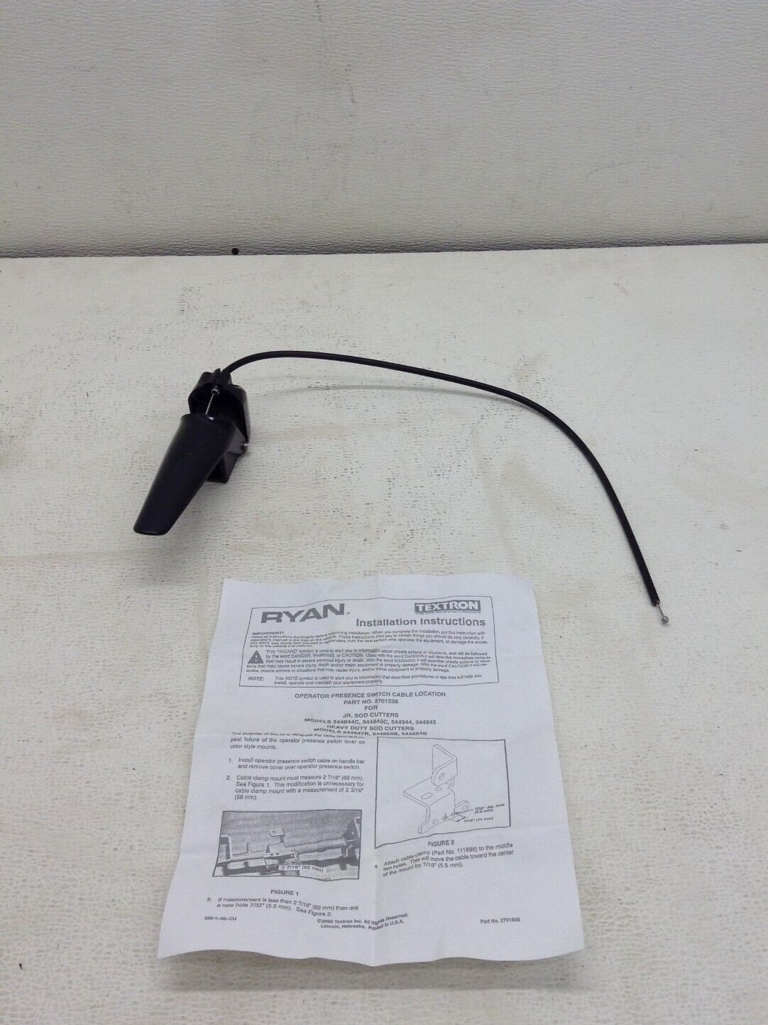 Textron Ryan 2701238 Operator Presence Switch Cable 2701608 New (TSC)