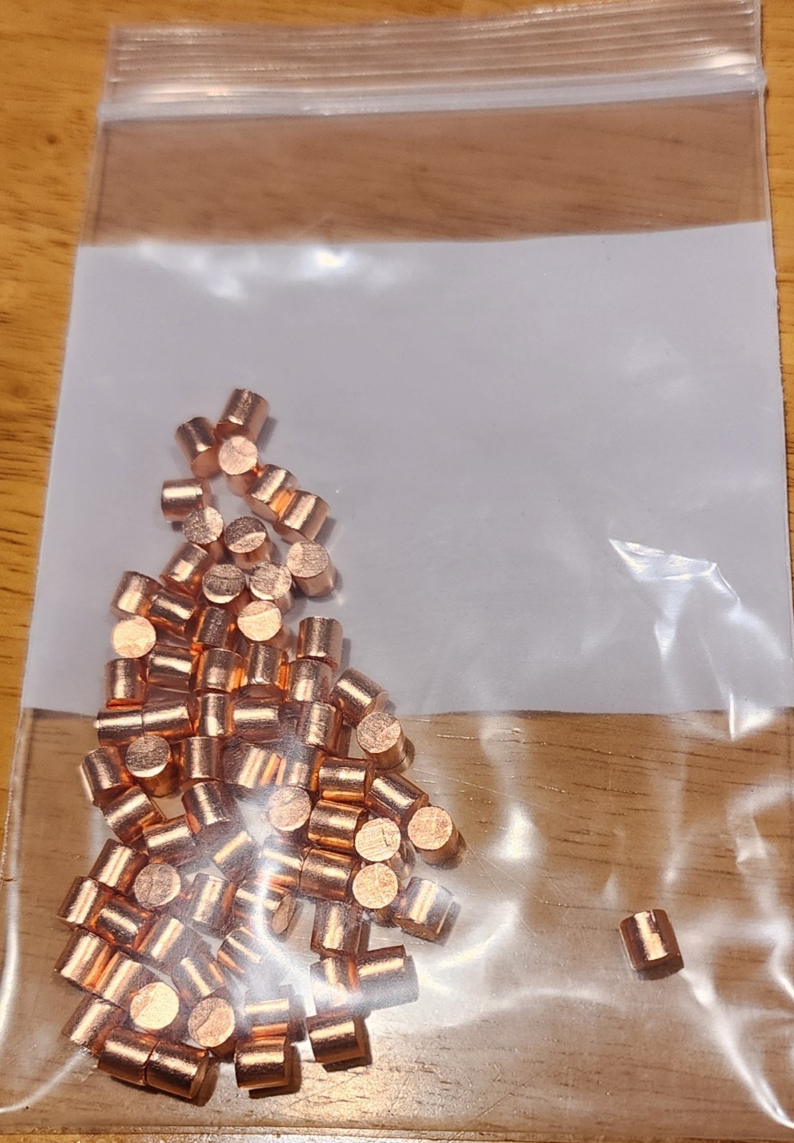High Purity 99.9999 % Copper, 6mm X 6mm Pellet Size, 100g, Lab Research