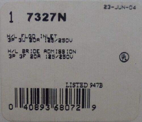 Cooper Electrical Receptacle Connector Part Number 7327 With WP2