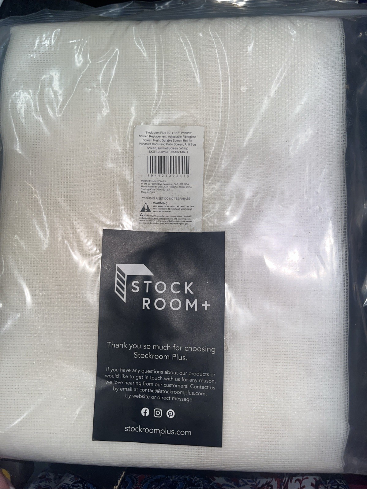 Stockroom Plus Replacement Adjustable Fiberglass Window Screen Mesh Off White