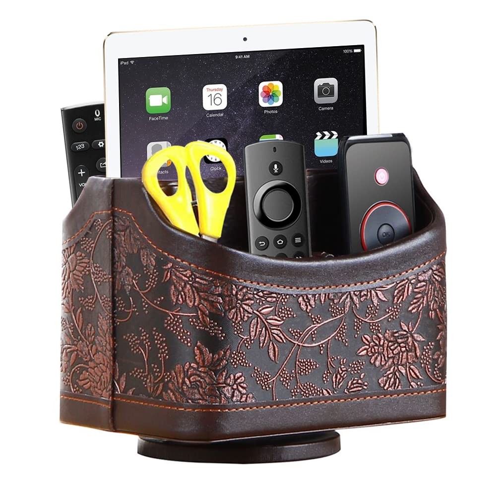 YAPISHI Antique Leather Remote Control Holder, 360 1# Embroidery