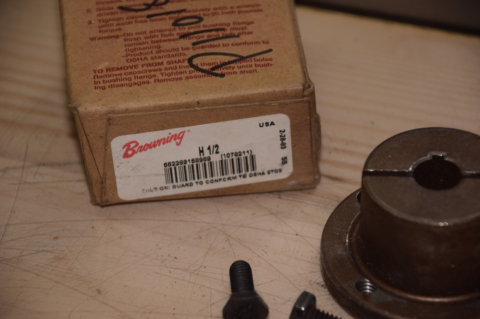 BROWNING H1/2 H 1/2 H-1/2 SPLIT TAPER BUSHING NEW