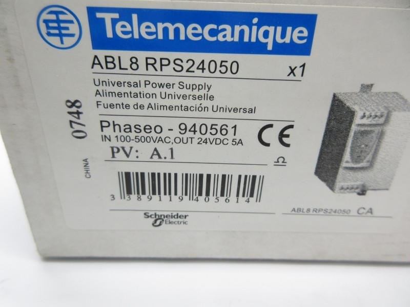 TELEMECANIQUE ABL8RPS24050 100-120VAC 2.6A 200-500VAC 1.2A NSMP