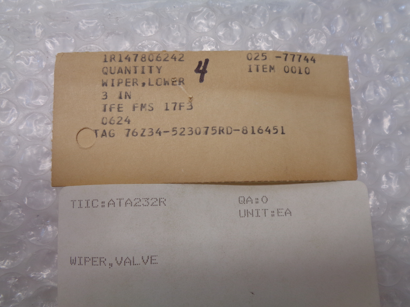 INDUSTRIAL SPARE IR147806242 ATA232R SEAL LOT OF 4 NSNP