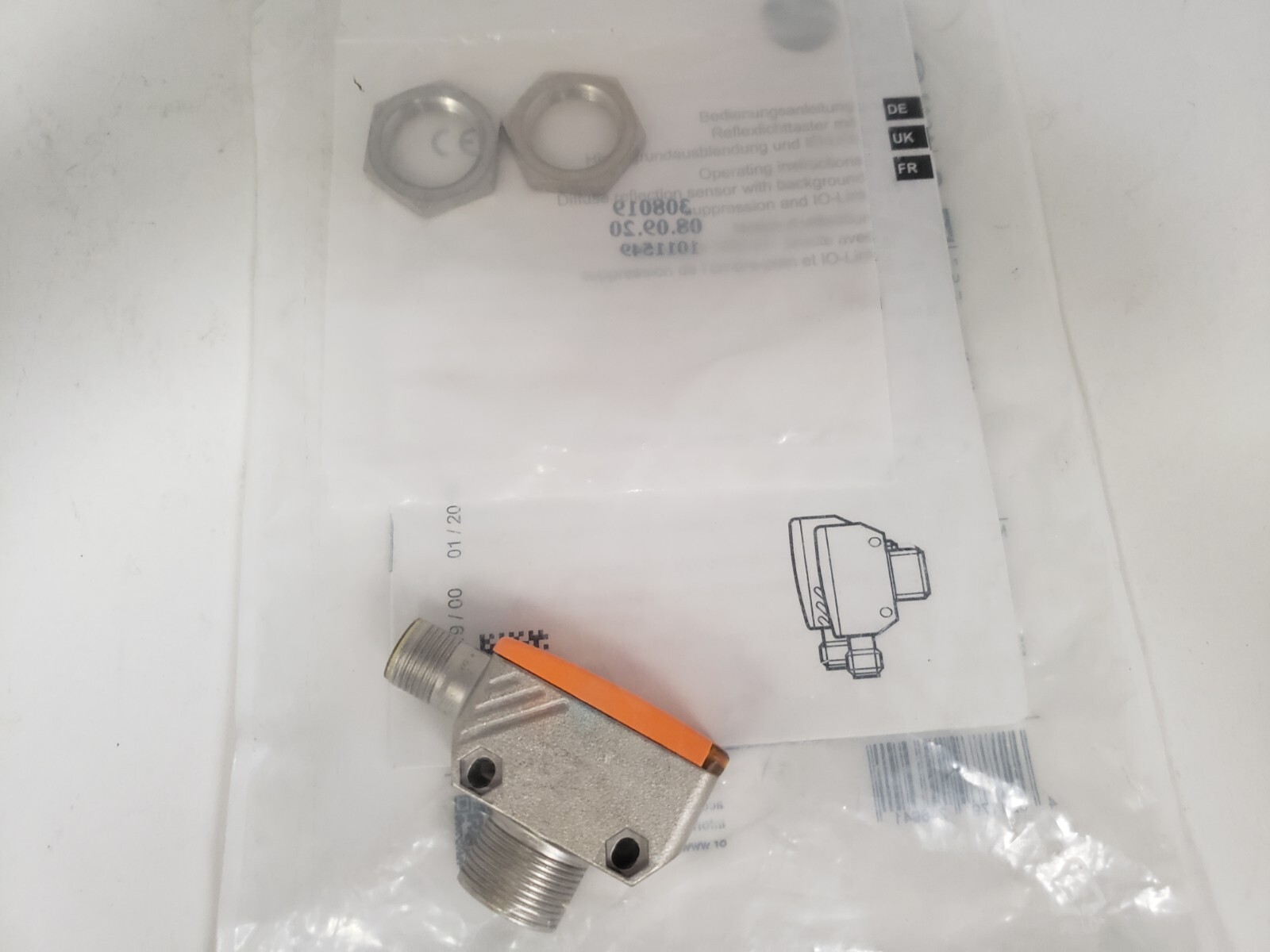 IFM ELECTRONIC OGH-HPKG/US/CUBE/200MM DIFFUSE REFLECTION SENSOR (OGH281) NIB