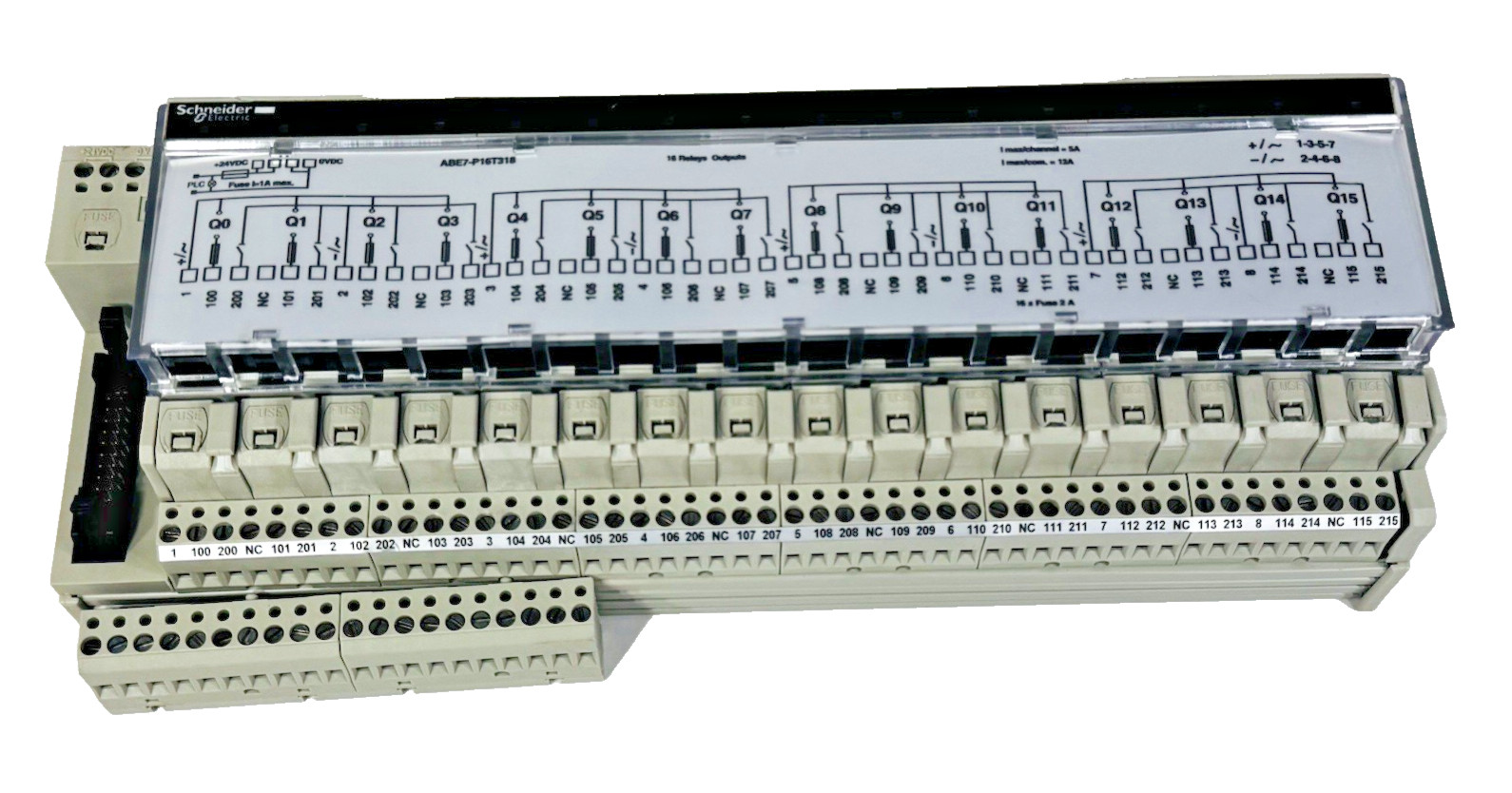 Schneider Modicon ABE7-P16T318 230V Max/CHAN, 12A MA Sub-Base Plug In Relay DIN