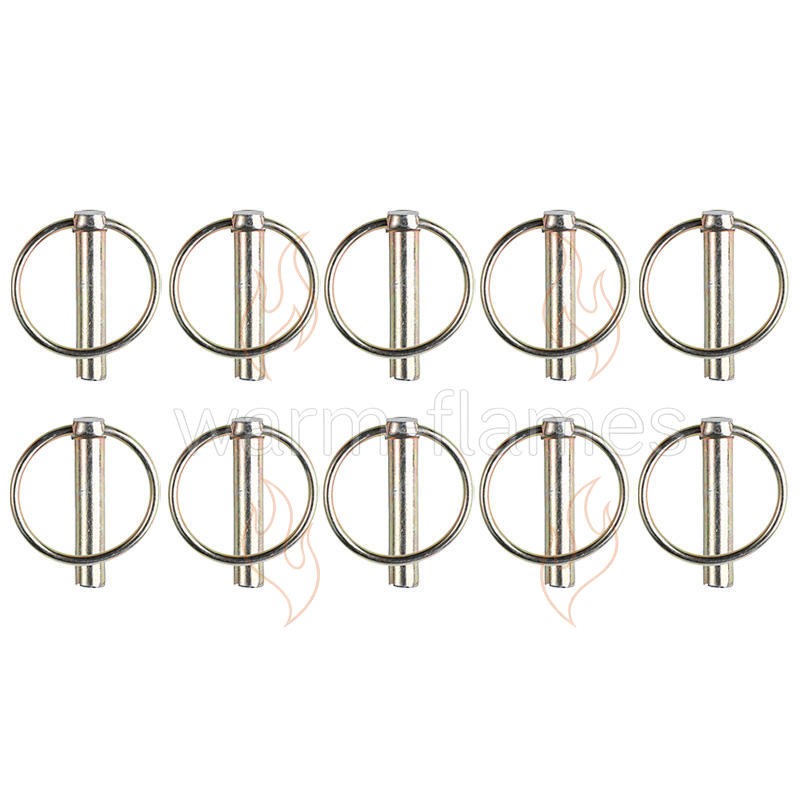 Set of (10) 3/8″ Implement Lynch Pins Fits Three-Point Tractor Hitches
