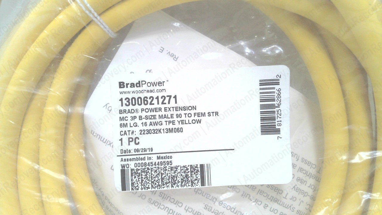 BRAD POWER 223032K13M060, DOUBLE ENDED CORDSET, 1300621271, NEW #352014