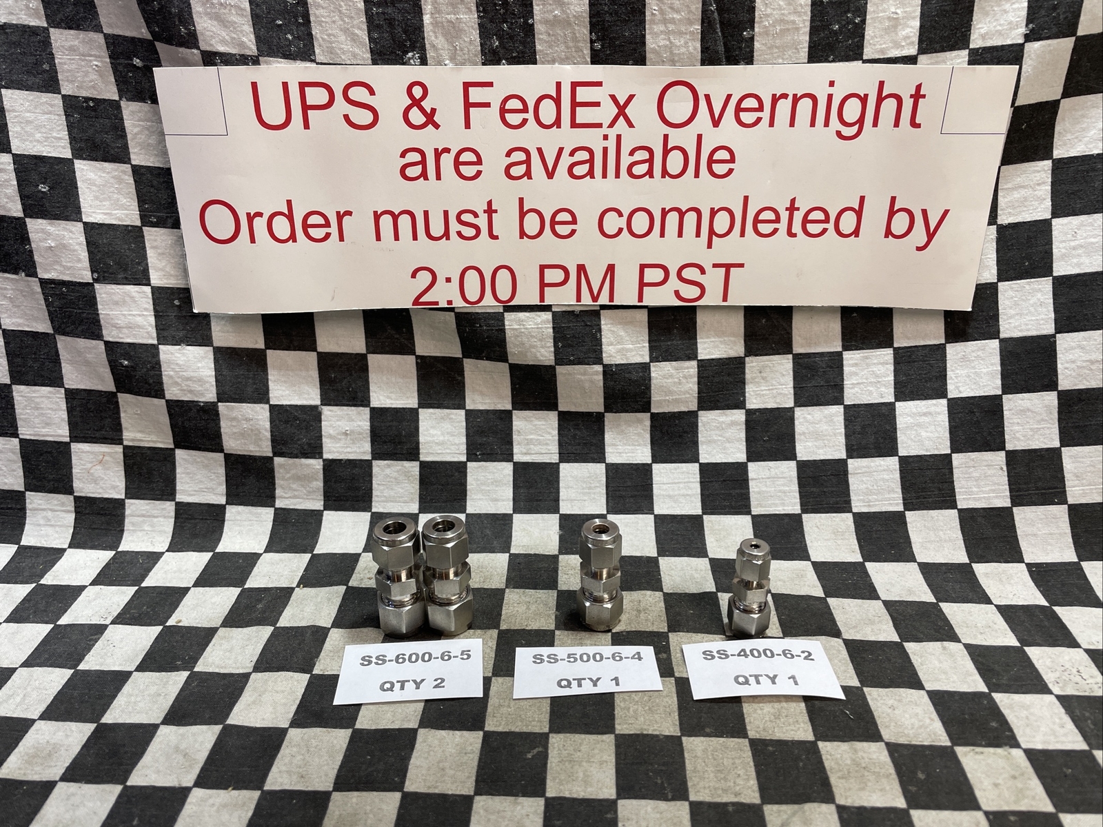 SWAGELOK SS-600-6-5, SS-500-6-4, SS-400-6-2, LOT OF 4, SHIPSAMEDAY #1326V23