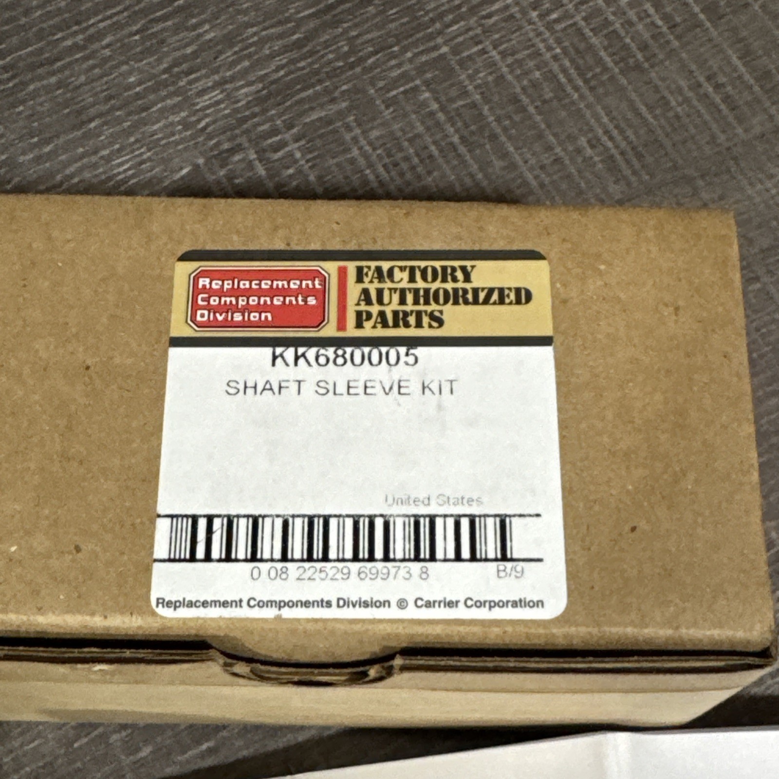 Carrier KK680005 Shaft Sleeve & Spacer In Original Box!