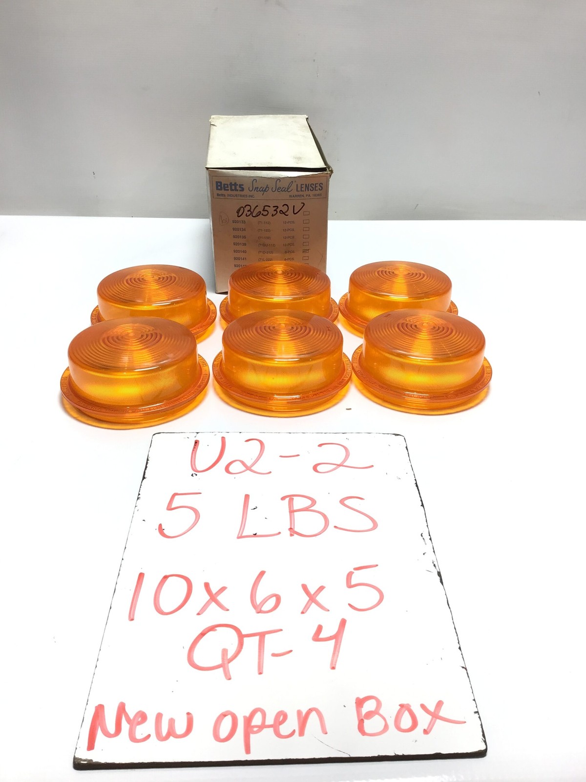 Betts Snap Seal Amber Clearance Marker Light Lenses 920140 71D-212