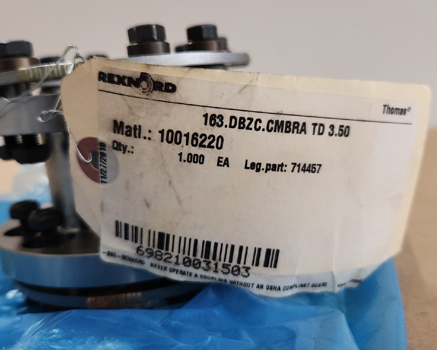 *BRAND NEW* Rexnord 163.DBZC.CMBRA TD 3.50 Coupling 10016220 714457 + Warranty!