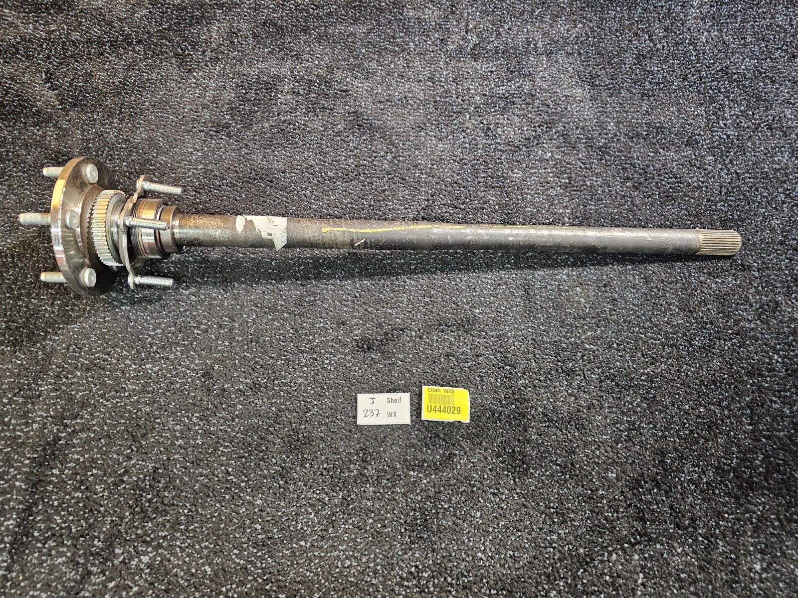 Rear Axle Shaft 285-1 AX224 -5 Lug Hub Raised Center 4 Stud Axle Mount ABS Ring