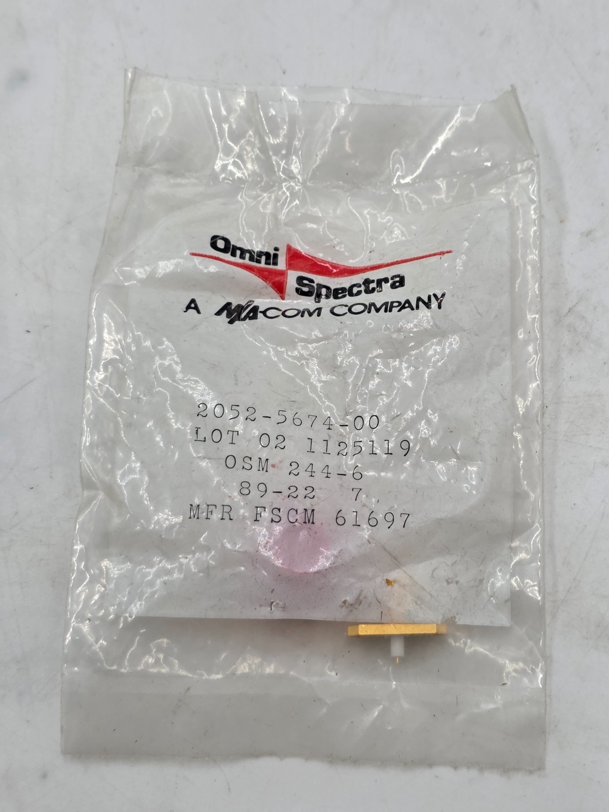 OMNI SPECTRA MACOM / TE / AMP 2052-5674-00 Flange SMA Jack Connector