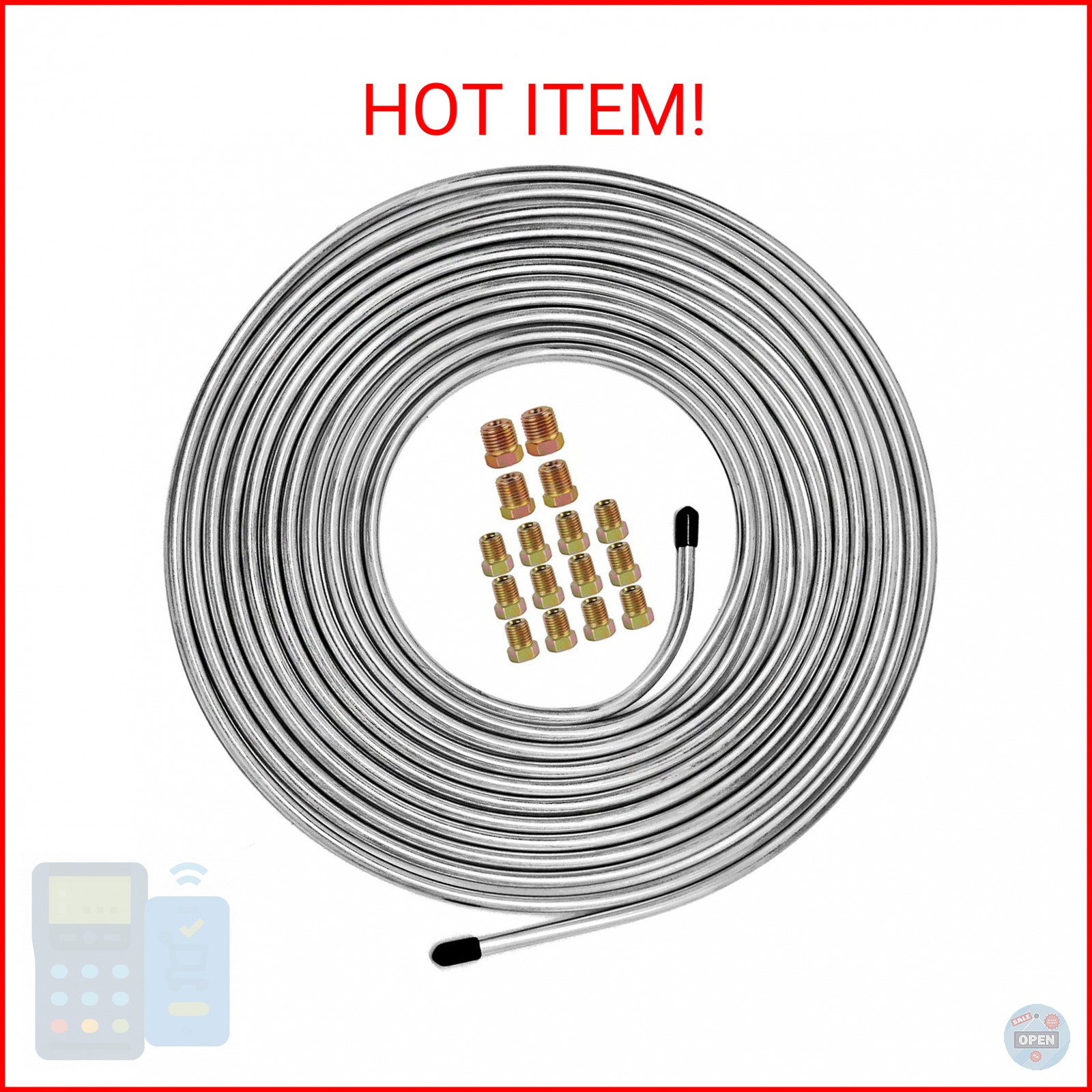 MuHize Brake Line Kit 25 ft 1/4″ – Upgraded Zinc-Coated Flexible Brake Tubing Ro