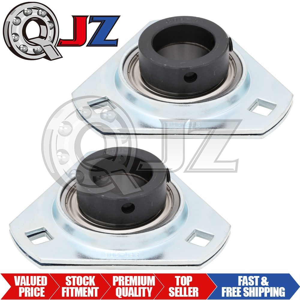 [Qty.2] SAPFT207-20 3-Bolt Pressed Steel Triangular Housing, 1-1/4 in Bore (ID)