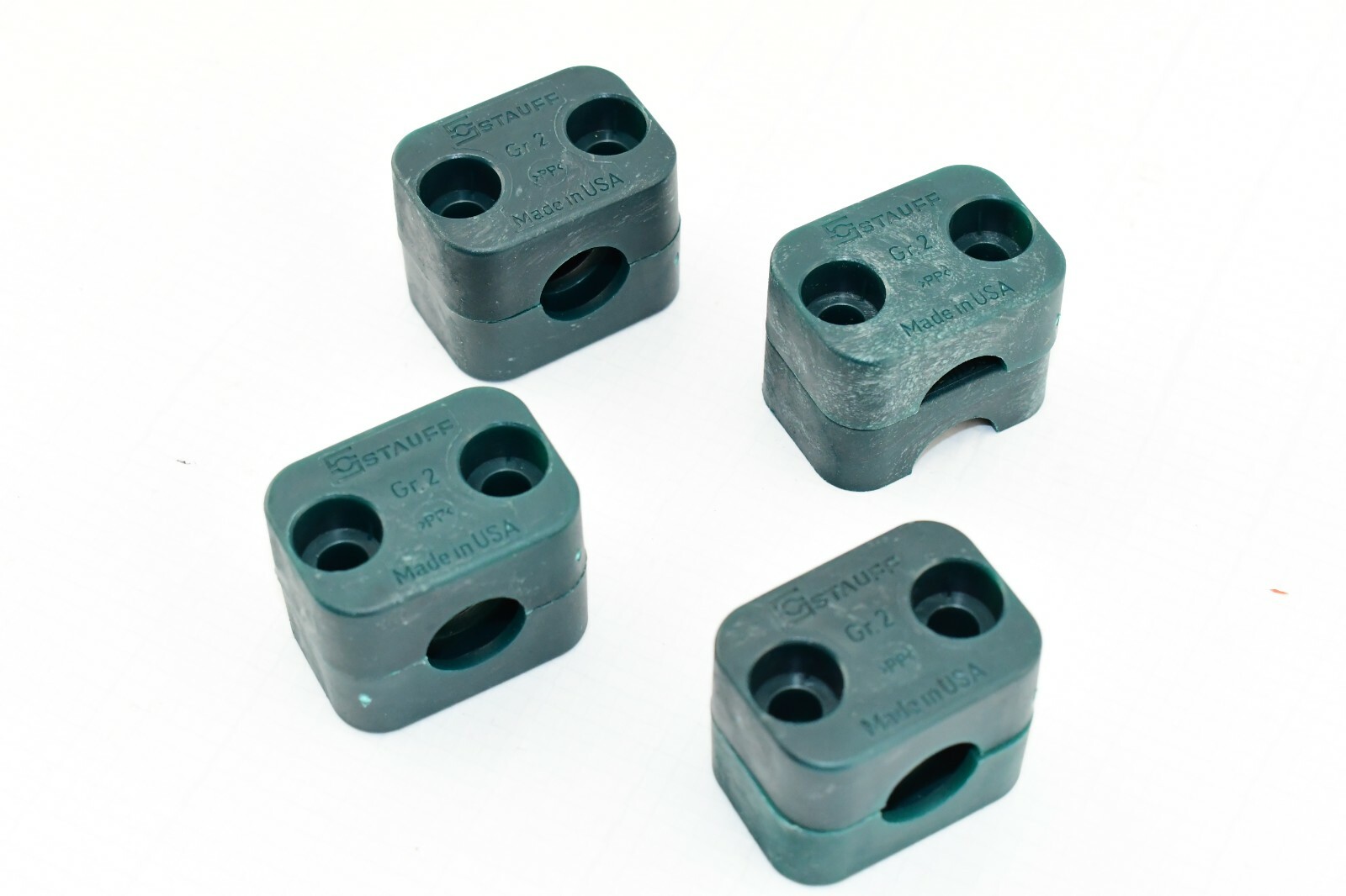(Pack of 6) – 212.7-PP : Stauff Plastic Clamp Set – 1130005237 – Gr. 2 Green