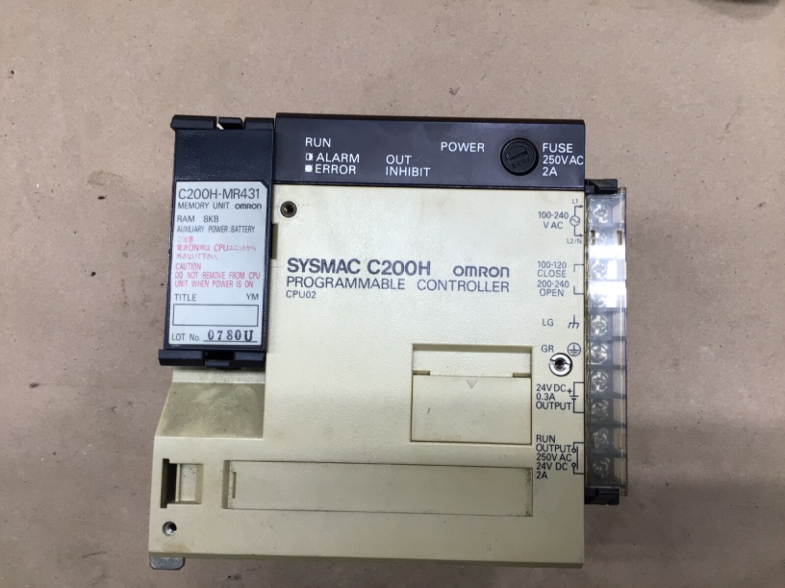 Omron C200H-CPU02 Sysmac C200H Programmable Controller Unit #4004A44AD