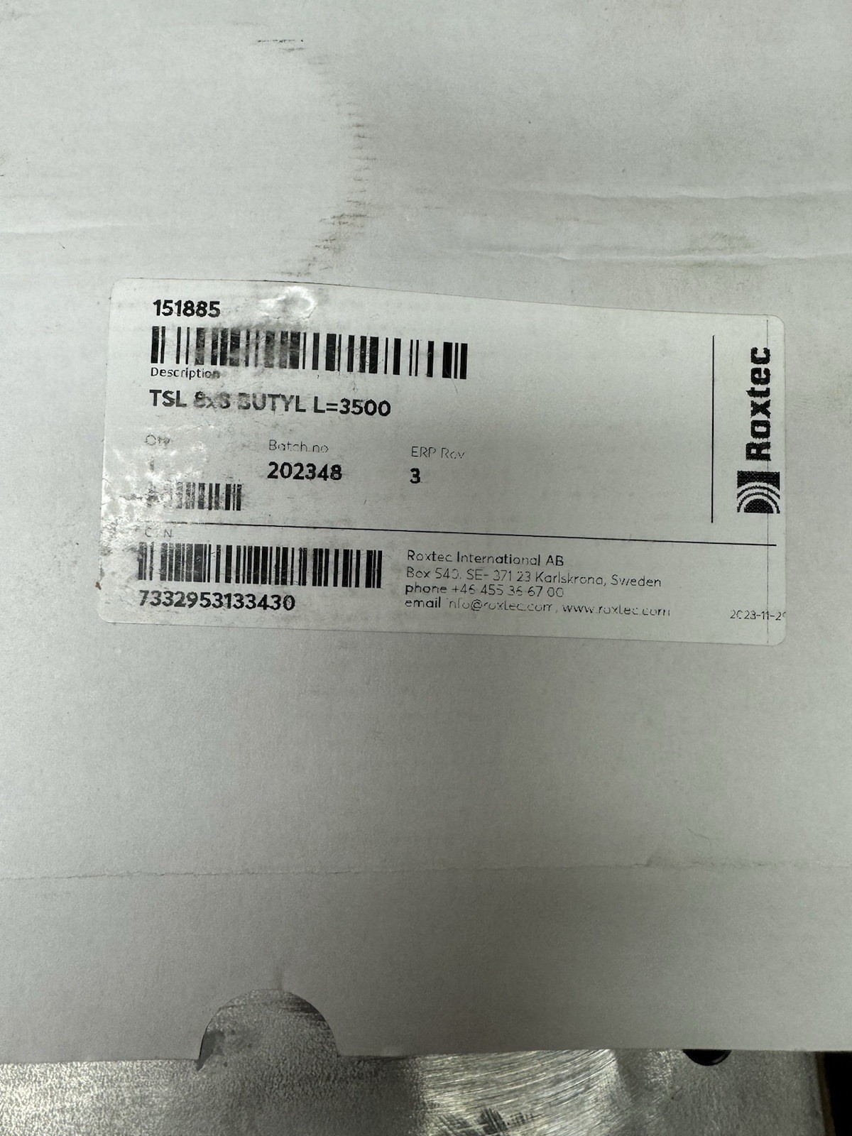 ROXTEC GH 6X3 AISI316 PI KIT S1600657A PIPE/CABLE SEALING KIT, NEW-OPEN BOX