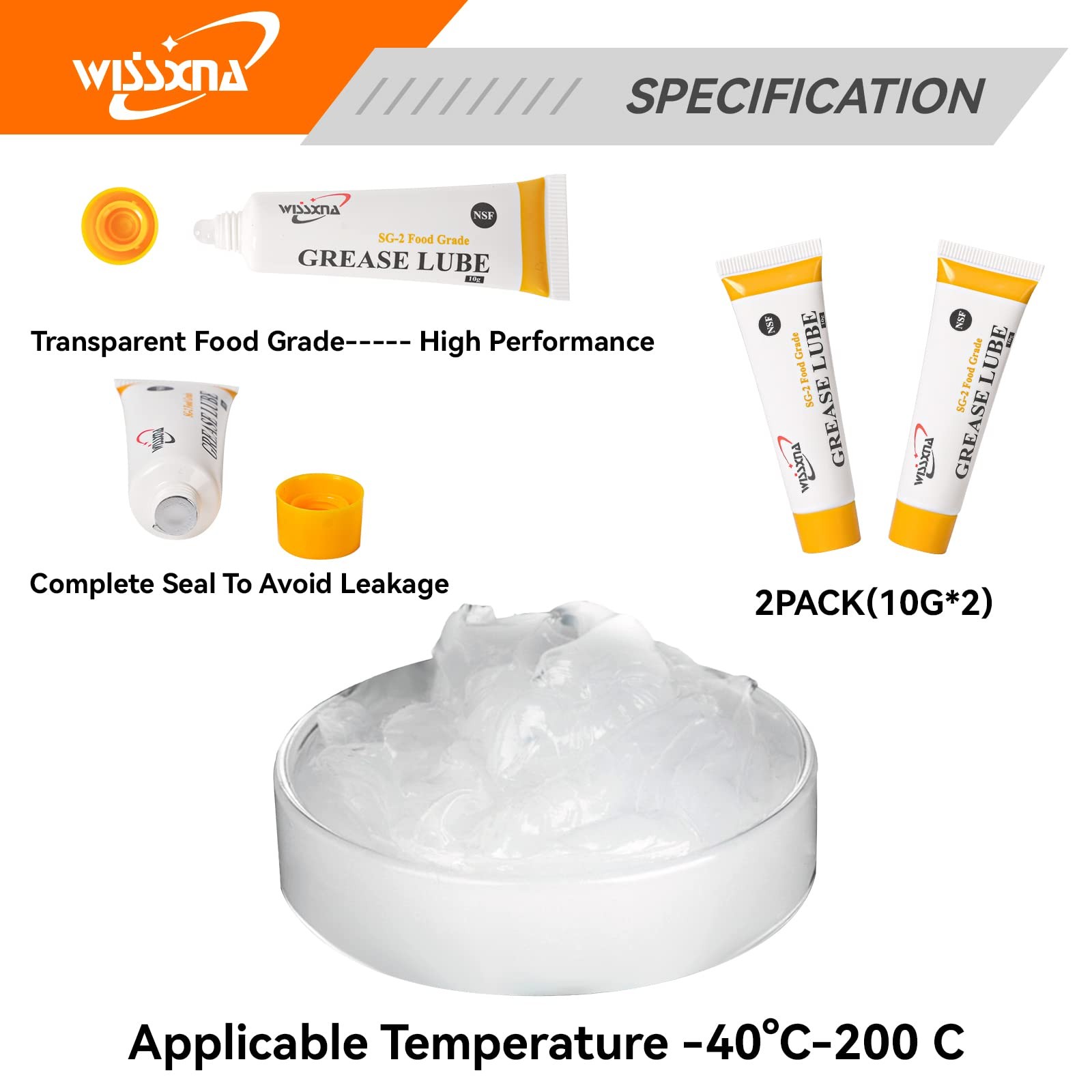 Silicone Grease, Food Grade Sanitary Lubricant, Machine Lube, Prevent Valves …