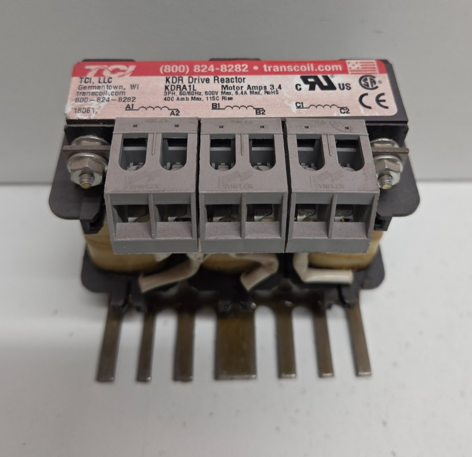 GUARANTEED! TCI 3PH 480V 3.4A 2HP KDR DRIVE REACTOR KDRA1L