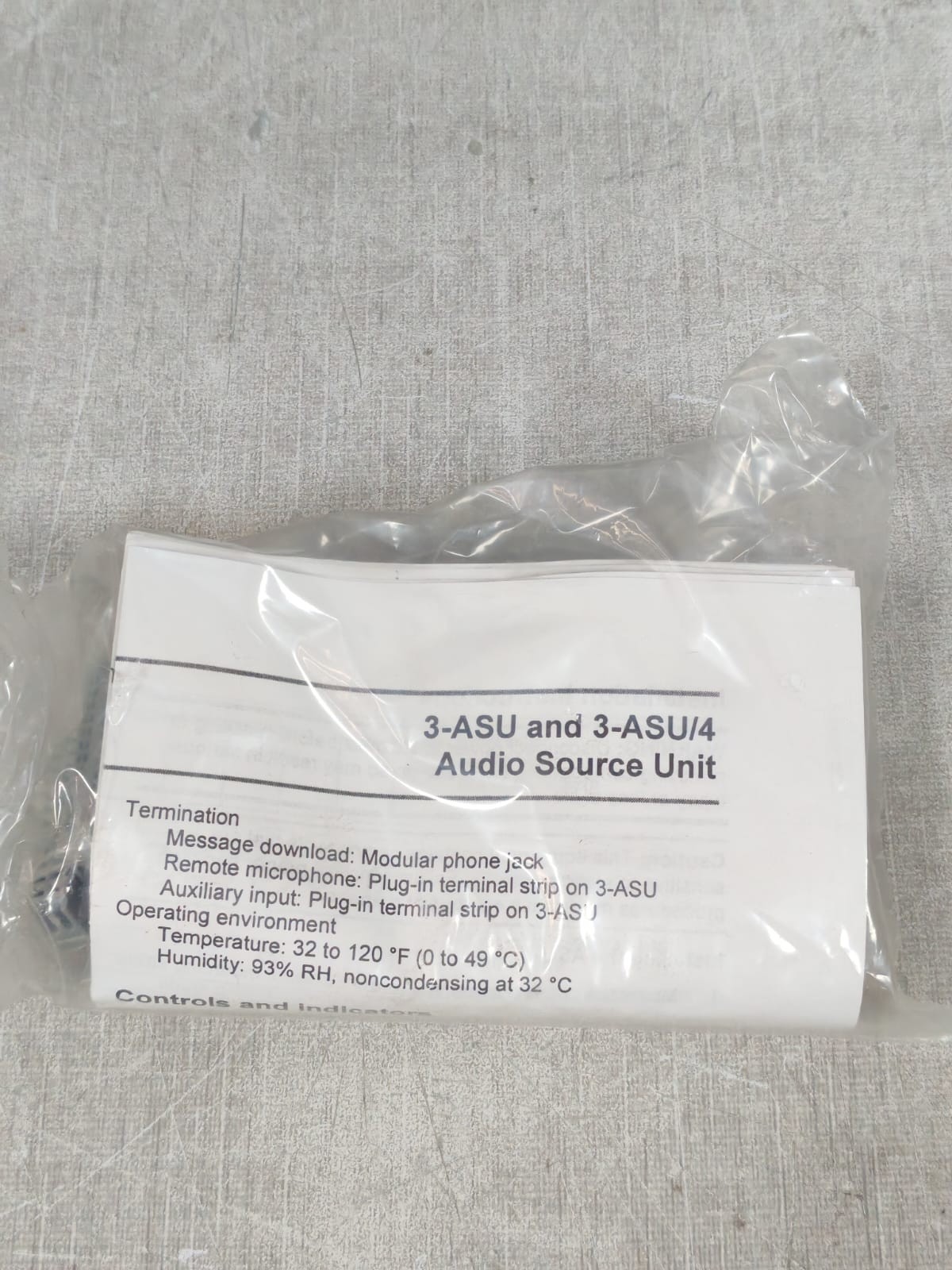 EDWARDS EST 3-ASU MICROPHONE / PAGING CONTROL AUDIO SOURCE UNIT