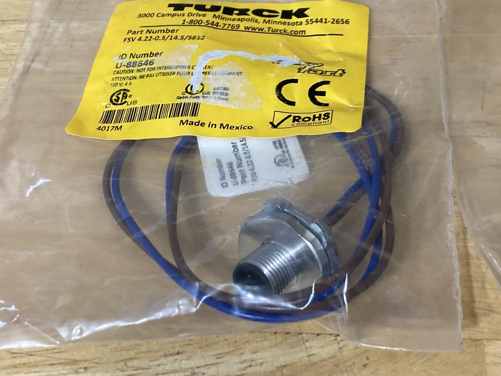 Turck FSV 4.22-0.5/14.5/S613 Panel Mount Receptacle Bulkhead Connector Lot of 10