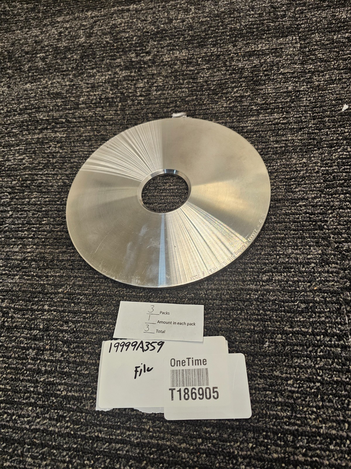 Round Replacement 8U dr = 2.0000 @ 68deg 316 S.S. Heat #753X