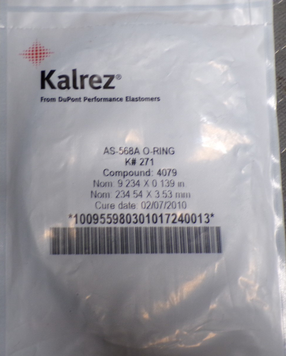 Kalrez AS-568A O-Ring/K#271/Comp. 4079, 9-1/4″ ID x 9-1/2″ OD x 1/8″ *NOS*