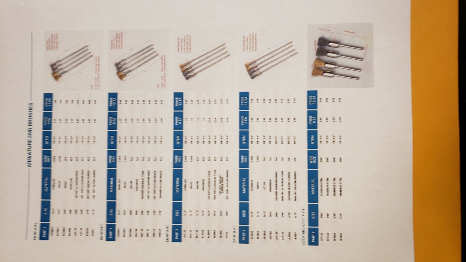 1/4” MINIATURE END BRUSH .006 STEEL WIRE 1/8” SHAFT 20 PER PACKAGE