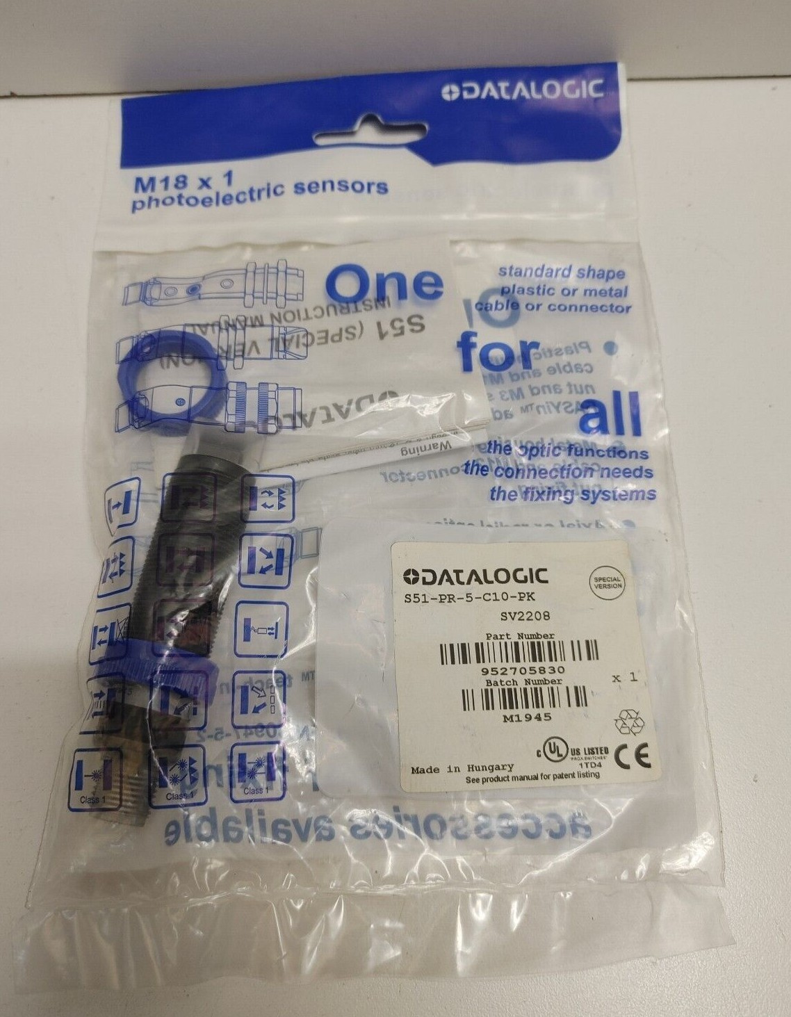 NEW OLD STOCK! DATALOGIC M12 PHOTOELECTRIC SENSOR S51-PR-5-C10-PK