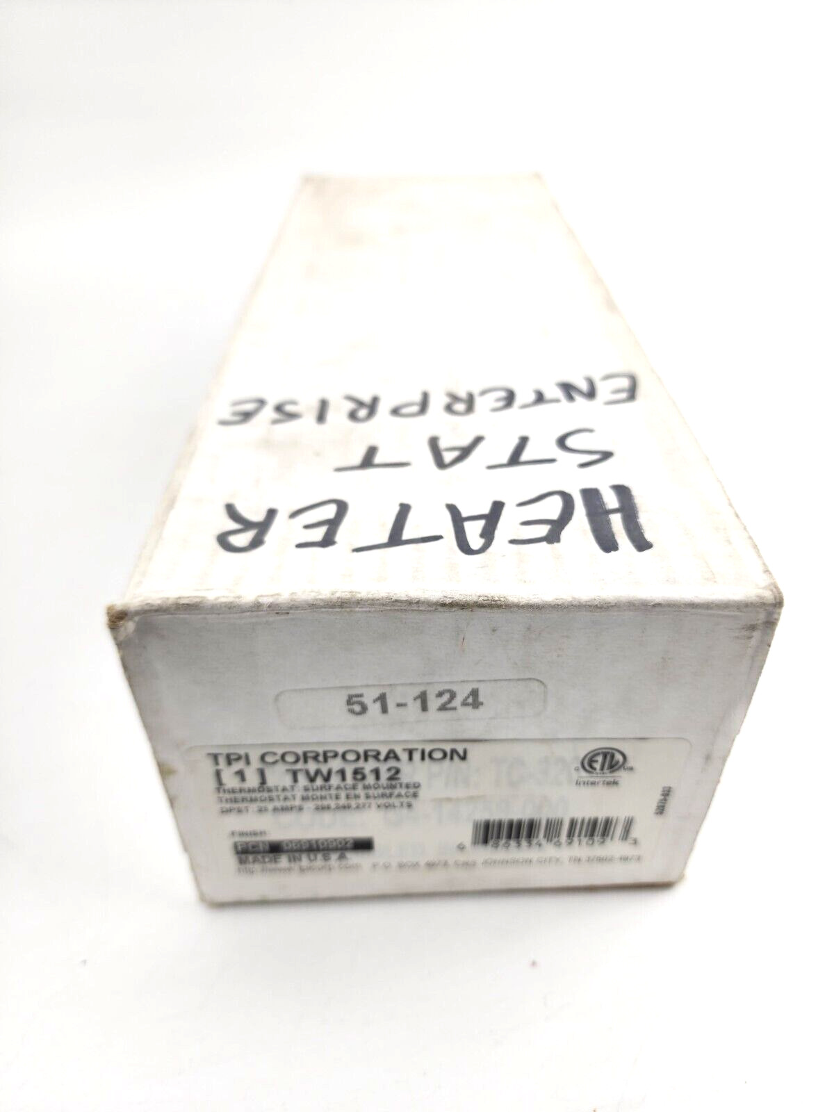 TPI Corporation Heater Stat Line Volt TW1512 Thermostat Surface Mount 2 Pole