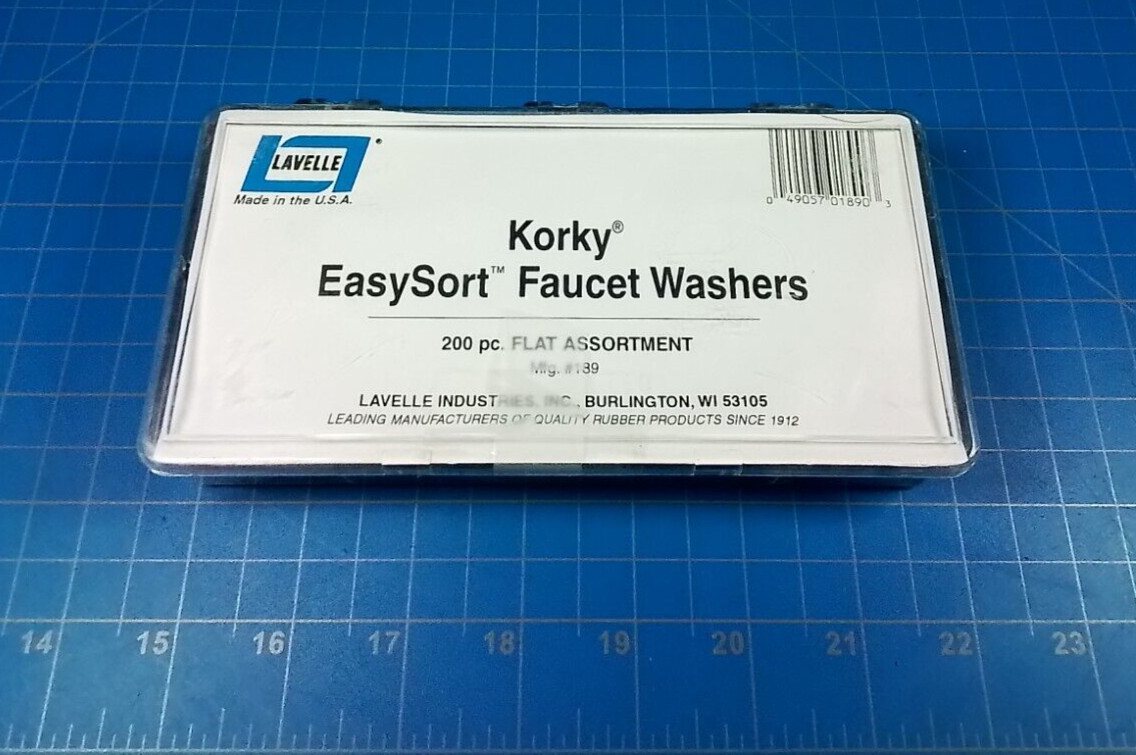 Korky Lavelle 189 Flat Faucet Washer Kit w/ Case (200pc)