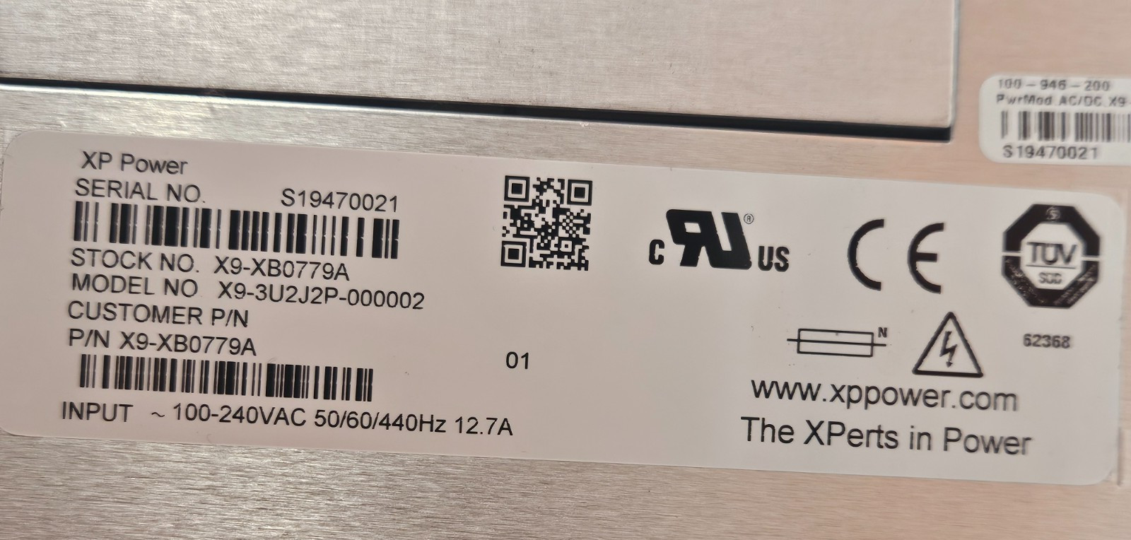 XP Power X9-3U2J2P-000002 Power Supply Module X9-XB0779A PacBio Sequel IIe